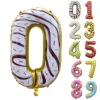 10PCS Ice Cream Cookie Themed 0 - 9 Numbers Aluminum Film 32" Balloons Catering Dessert Birthday Party Decors