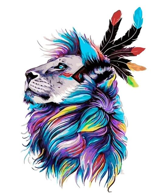 

Colorful Lion – Paint By Numbers - 40*50CM, 501 Original