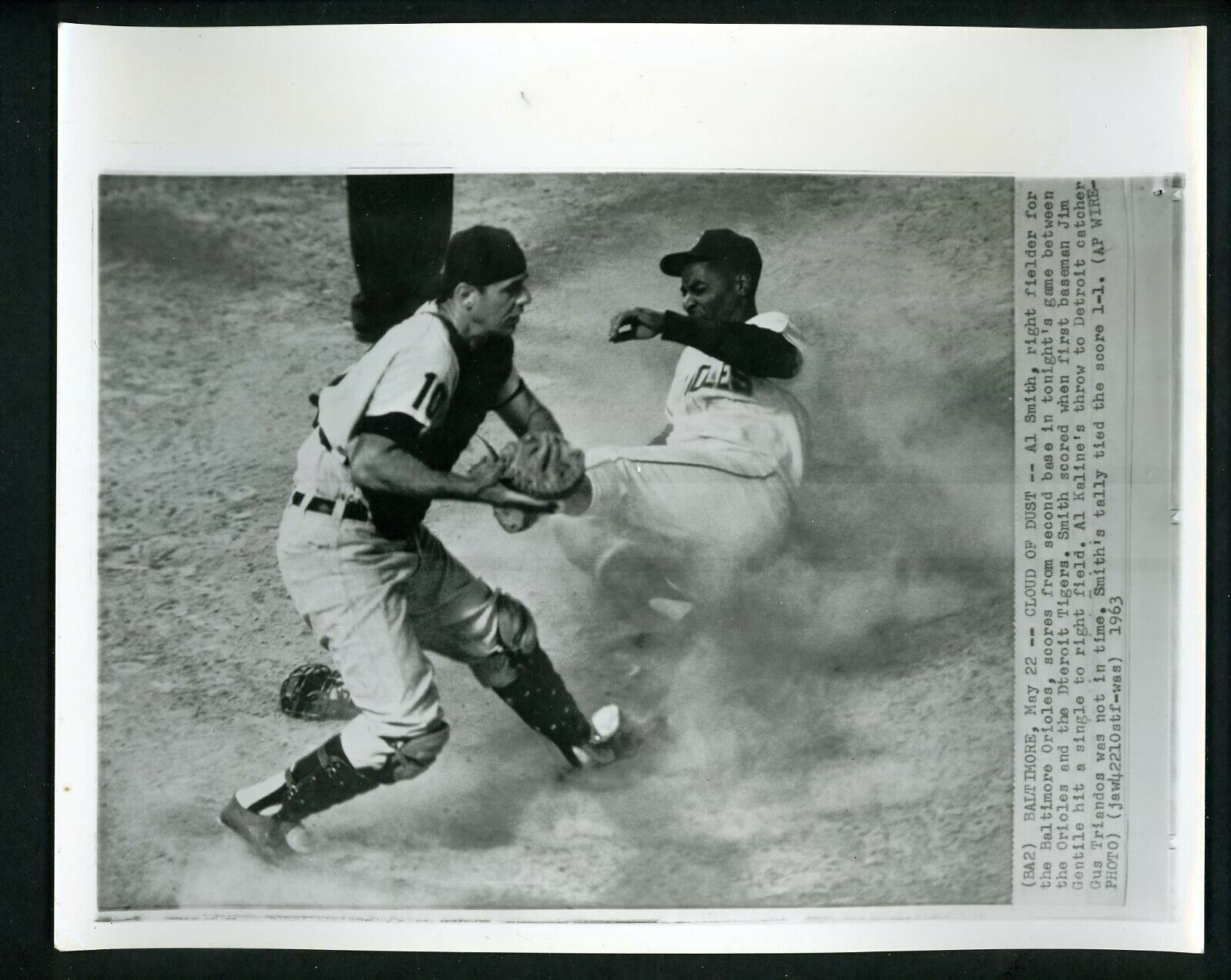 Al Smith & Gus Triandos 1963 Press Photo Poster painting Baltimore Orioles Detroit Tigers