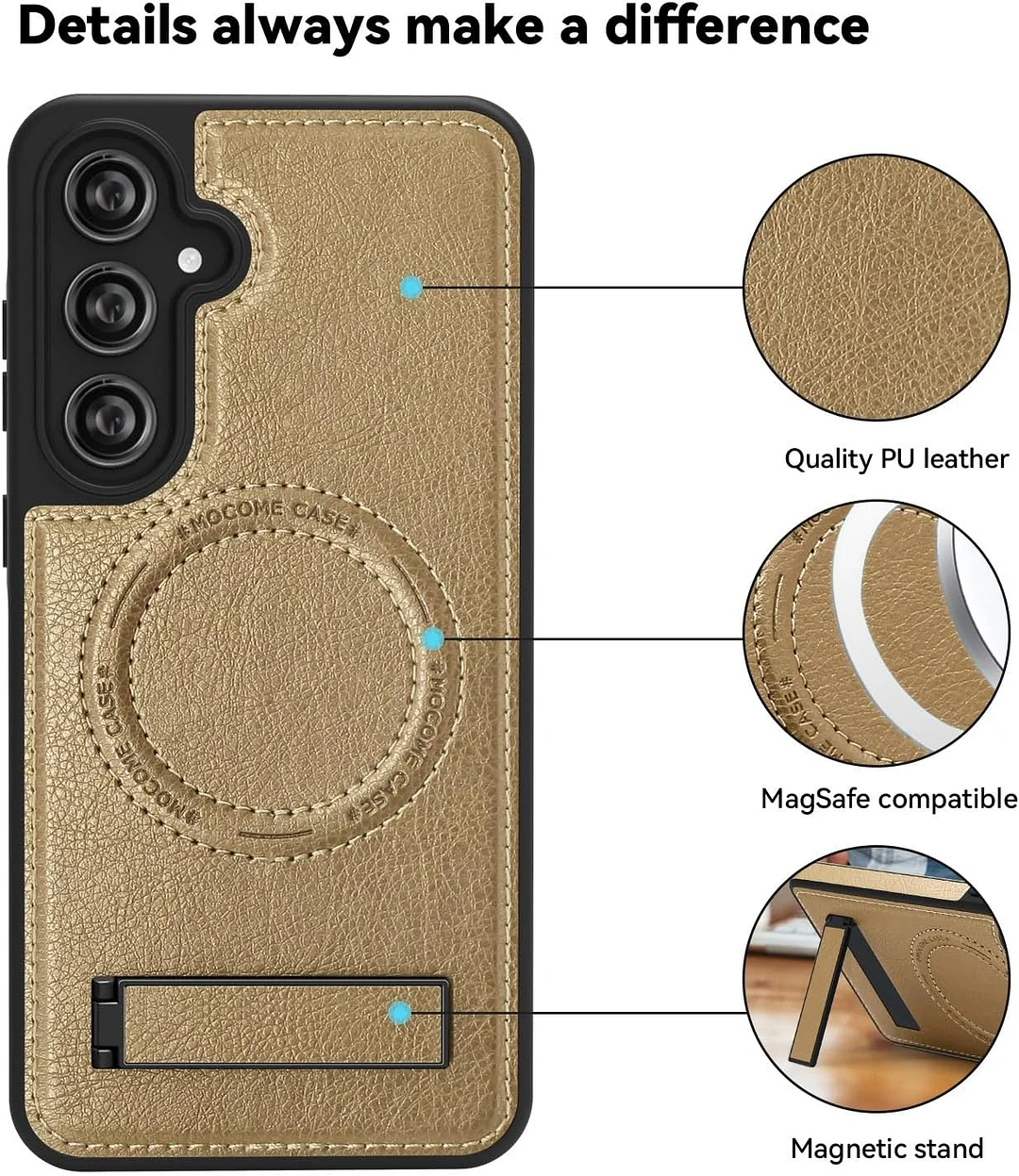 Samsung Galaxy Z Fold 6 Leather Case Magnetic Protective Case Holder Phone Case