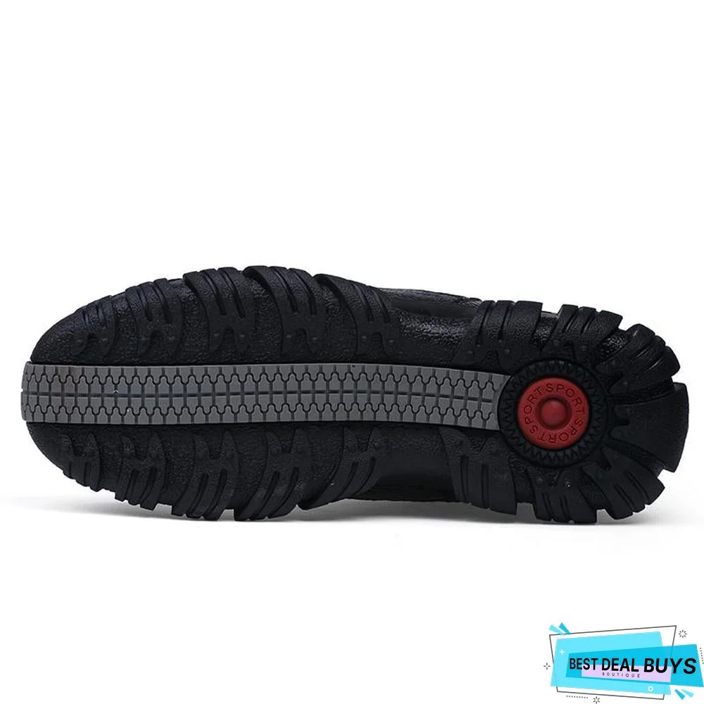 Men's Boots High Quality Super Warm Winter Footwear Men Snow Boots Genuine Leather Men Shoes Men Military Fur Boots