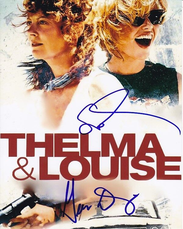 SUSAN SARANDON & GEENA DAVIS Signed Autographed THELMA & LOUISE Photo Poster painting