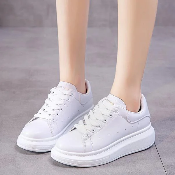 Casual Woman Shoe Sports Shoes Lady Clogs Platform All-Match White Sneakers 2020 Fashion Women's Round Toe Basket New Creepers