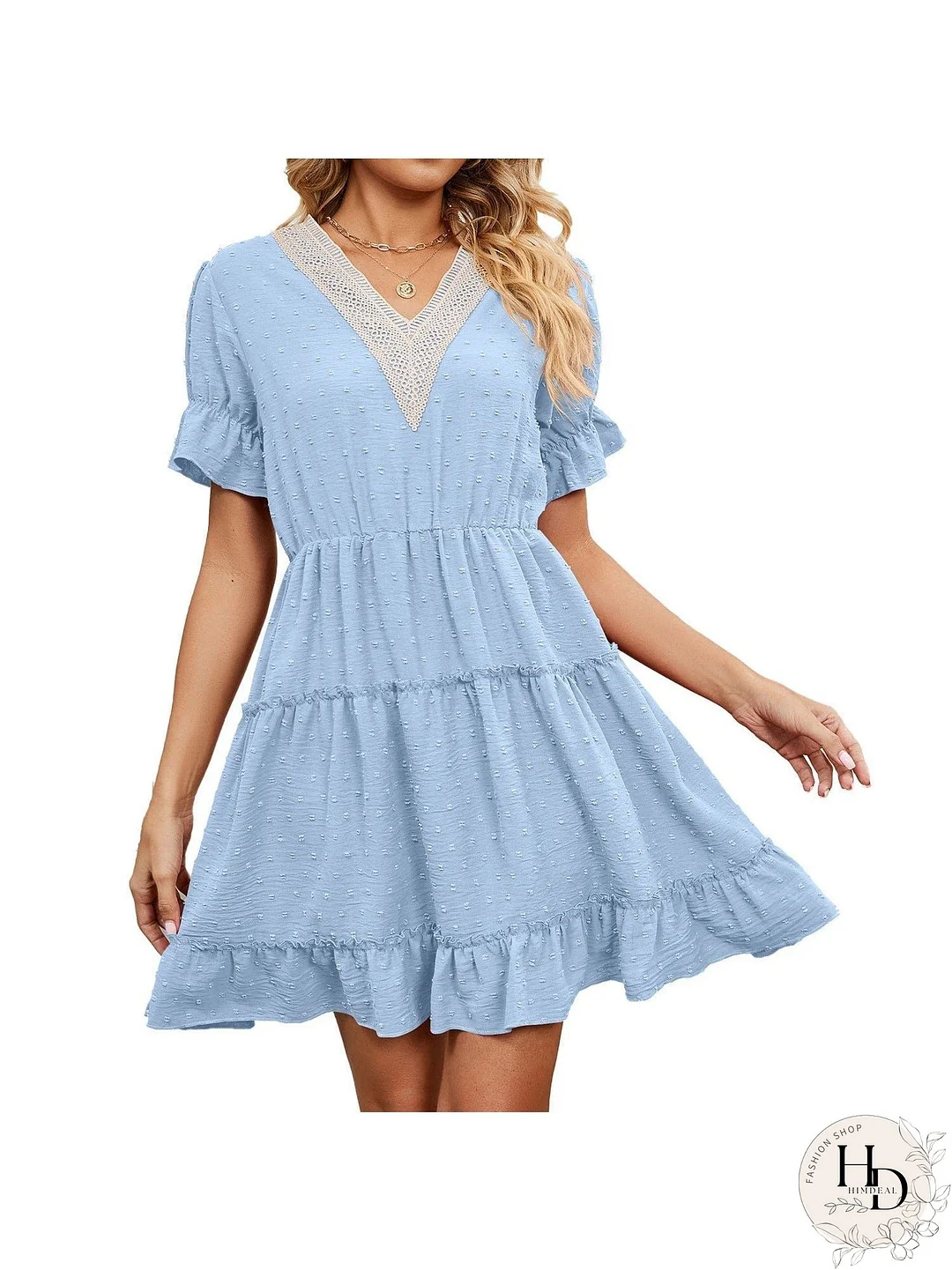 Relaxed Fit V-Neck Summer Dress