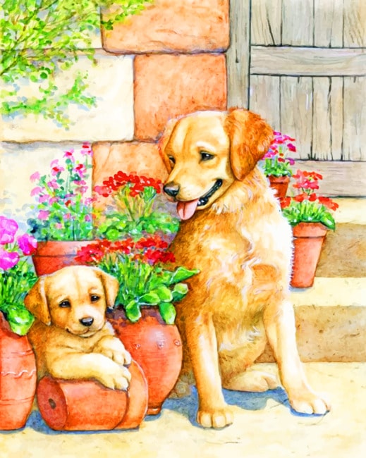 

Labrador Retriever Dogs – Paint By Numbers - 40*50CM, 501 Original