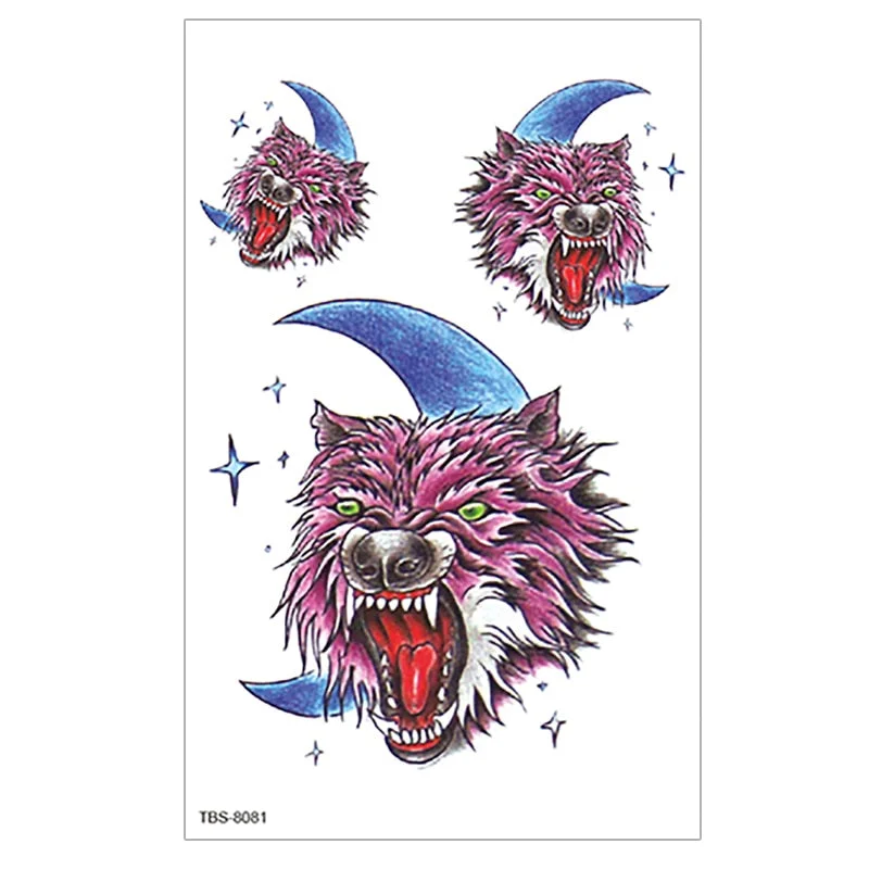Waterproof Temporary Tattoo wolf tiger totem Fake Tatto Flash Tatoo cross angel Hand Arm middle size art Tattoos for Women men