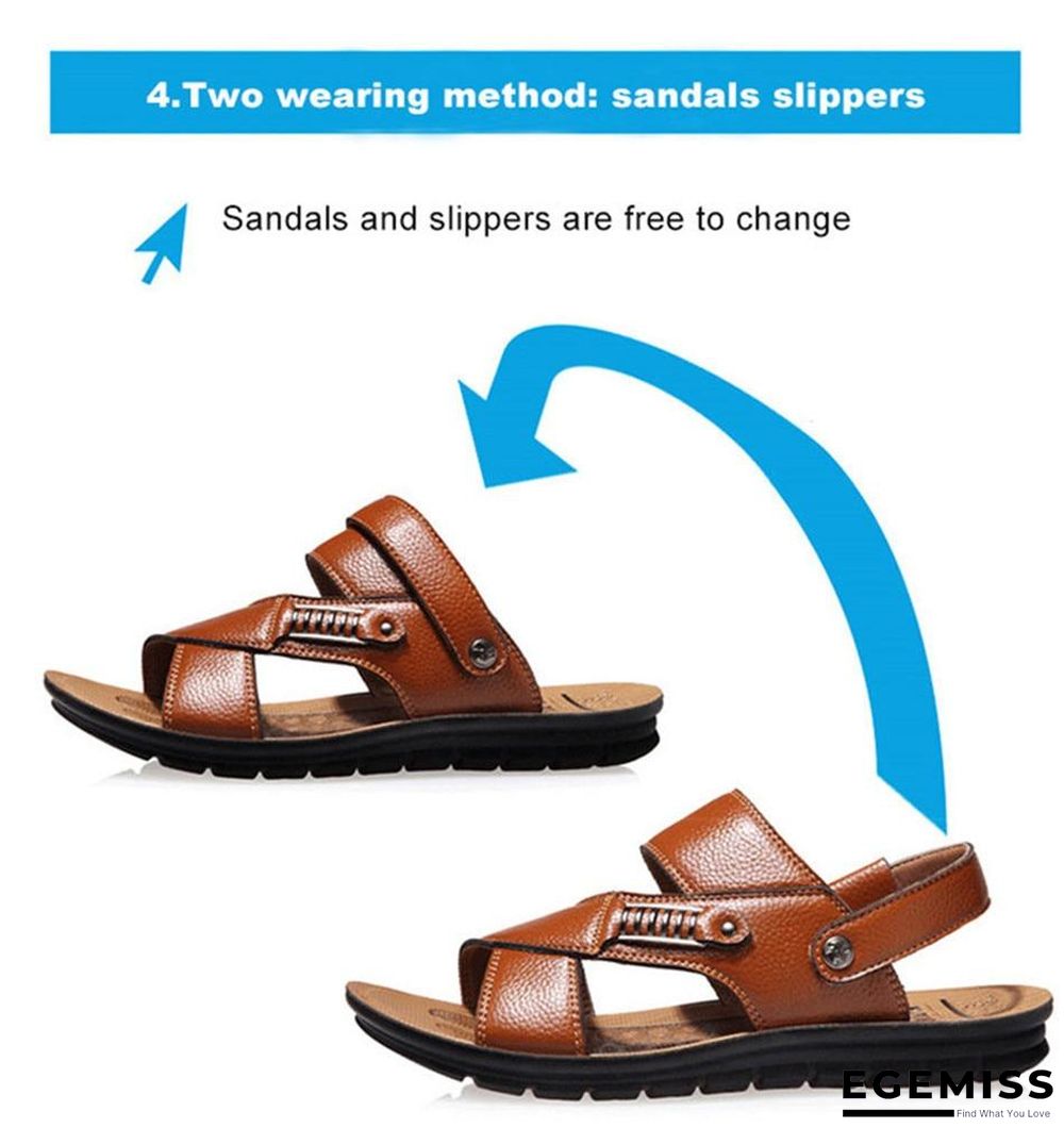 Men Genuine Leather Roman Sandals Male Casual Shoes Flip Flops Fashion Outdoor Slippers Shoes | EGEMISS
