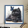 Butterfly And Black Cat-18CT Stamped Cross Stitch 25*25cm/9.84*9.84in tapestrymarket