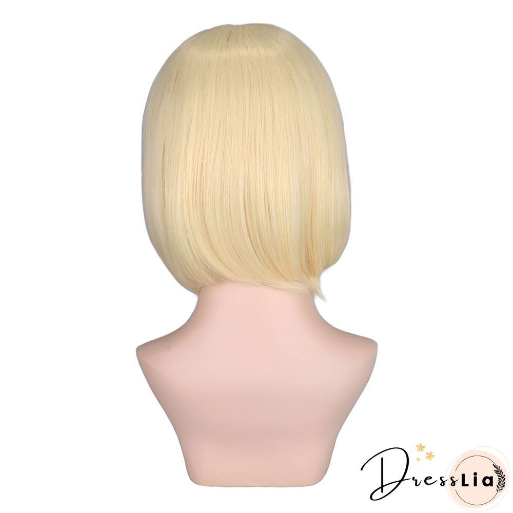 Chemical Fiber High Temperature Silk Women's Medium Split Short Straight Hair