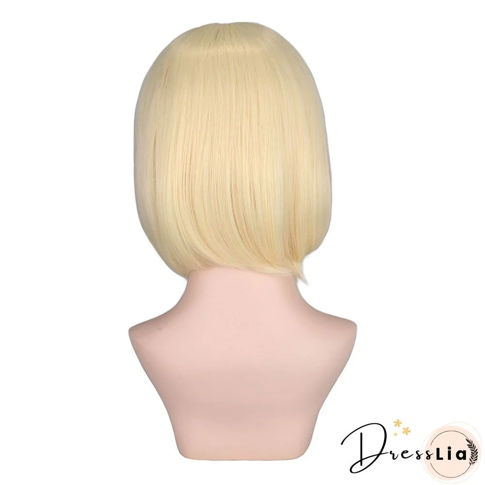 Chemical Fiber High Temperature Silk Women's Medium Split Short Straight Hair