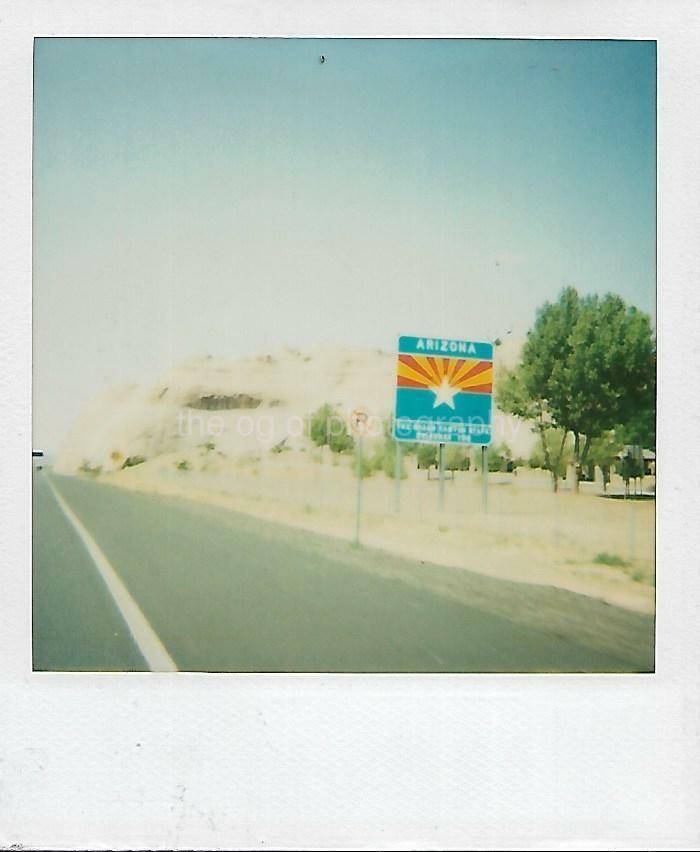 WELCOME TO ARIZONA Vintage POLAROID Found Original Photo Poster paintinggraph COLOR 112 23 A