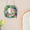 (US Local)2D Flat DIY Sunflower Parrot Hanging Mirror Diamond Art Kits Wall Door Decoratio