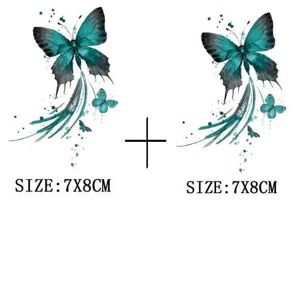 Colorful Butterfly Iron On Transfer For Clothing A-level Washable Thermal Sticker Beautiful Flower Patches On Clothes Decoration