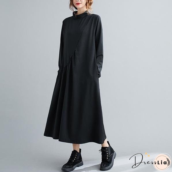 long sleeve plus size knitted vintage for women casual loose spring autumn dress