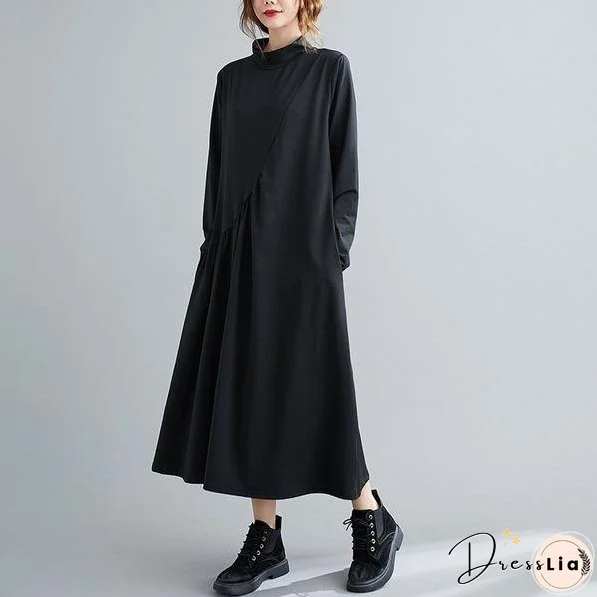 long sleeve plus size knitted vintage for women casual loose spring autumn dress