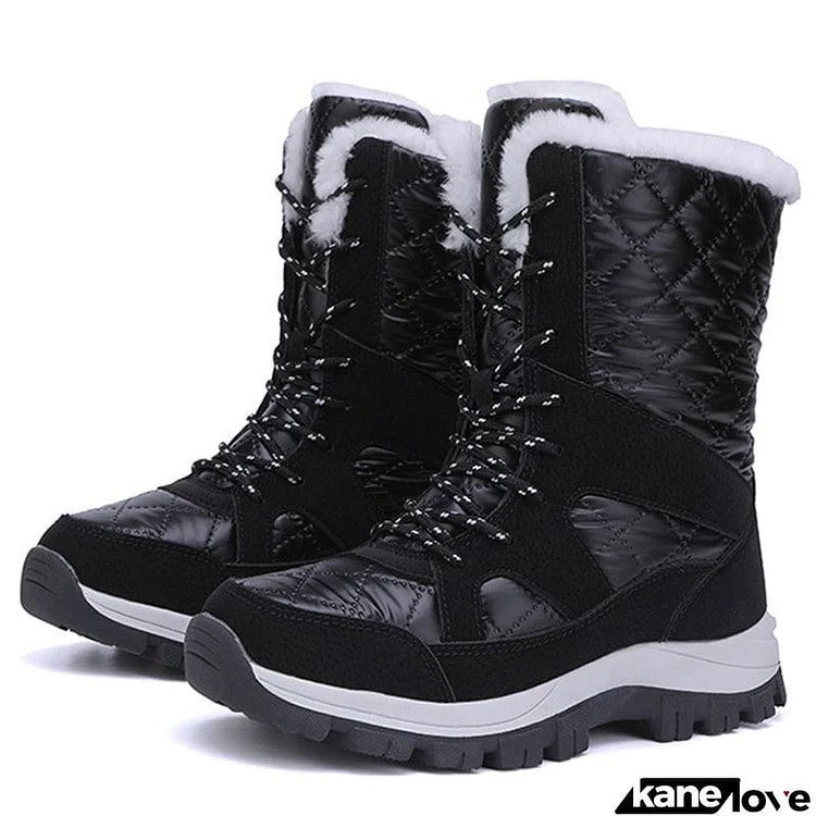 Super Warm Waterproof Lace Up Women Long Boots for Winter