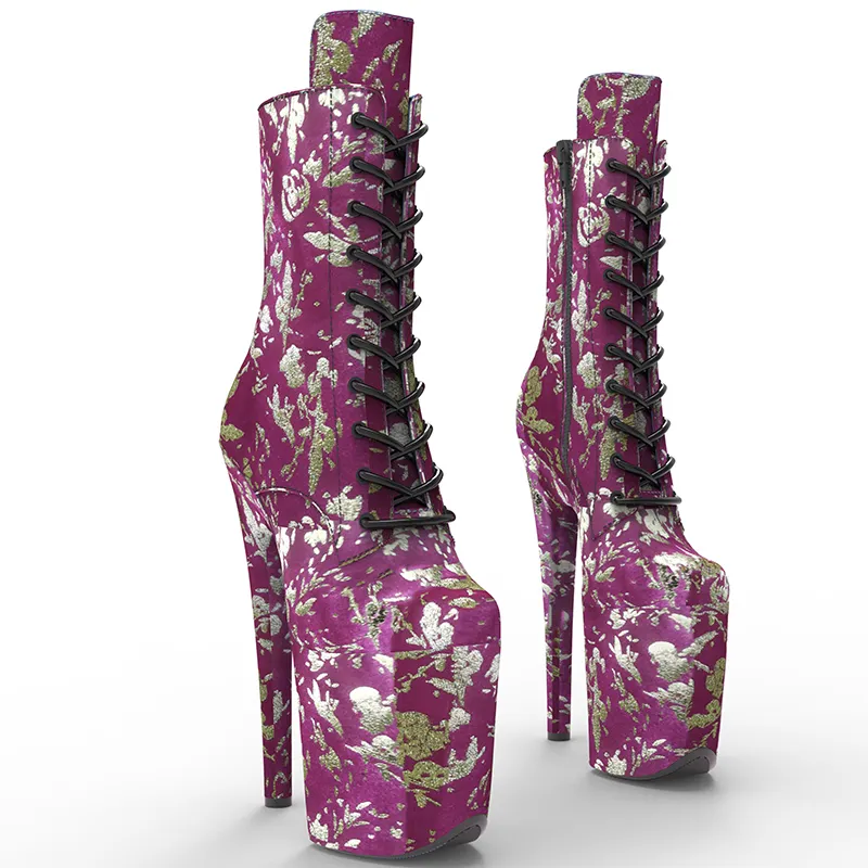 VCshoes 20CM/8inches New Boots Nightclub Stage High Heel Boots Stiletto Pumps Side Zipper High Heels Women's Party Shoes 3B