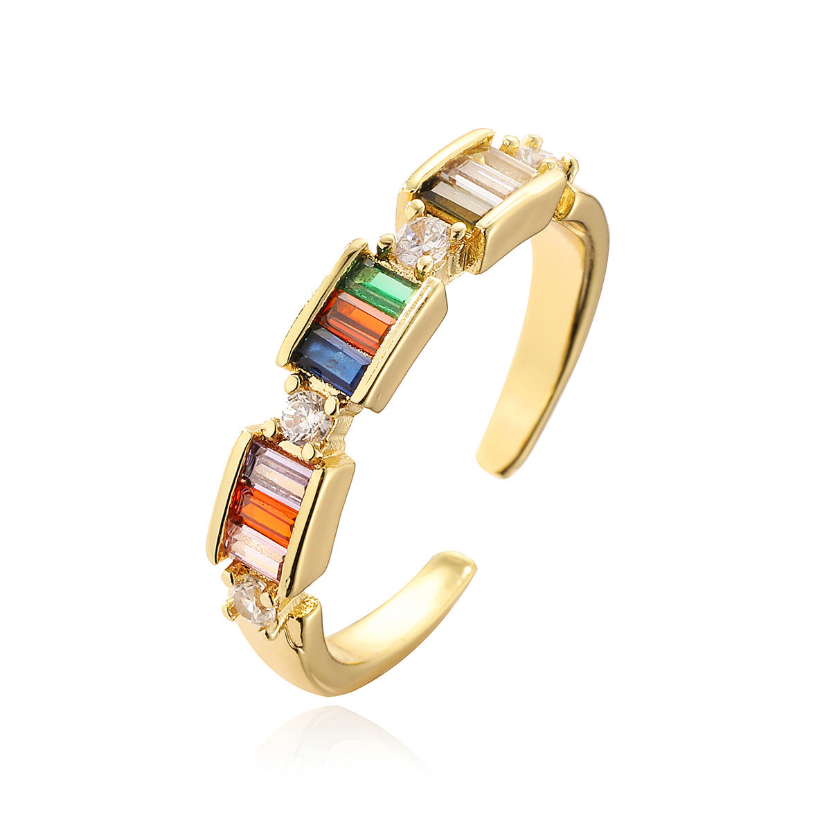 Minimalist Women Irregular Geometric Copper Inlay Rings