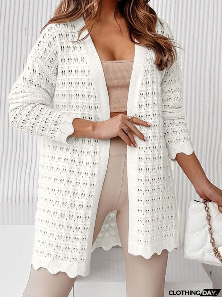 Long Sleeve Openwork Cardigan