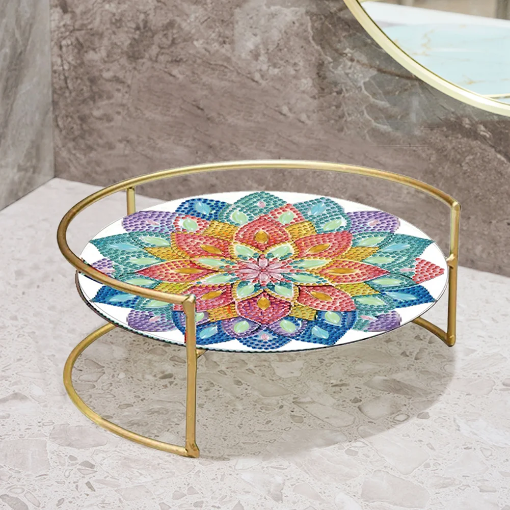 Acrylic Mandala 5D DIY Diamond Painting Serving Tray for Home Desk Coffee Table