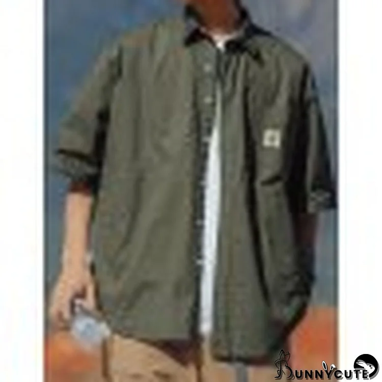 Men's Pocket Short Sleeve Buttoned Cargo Shirt