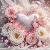 Bulles de fleurs en forme de c&oelig;ur pour la Saint-Valentin, kits sp&eacute;ciaux de peinture en forme de per&ccedil;age partiel 5D pour adultes d&eacute;butants, peintures e