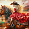 Diamond Painting-DIY Full Round Drill Western Girl