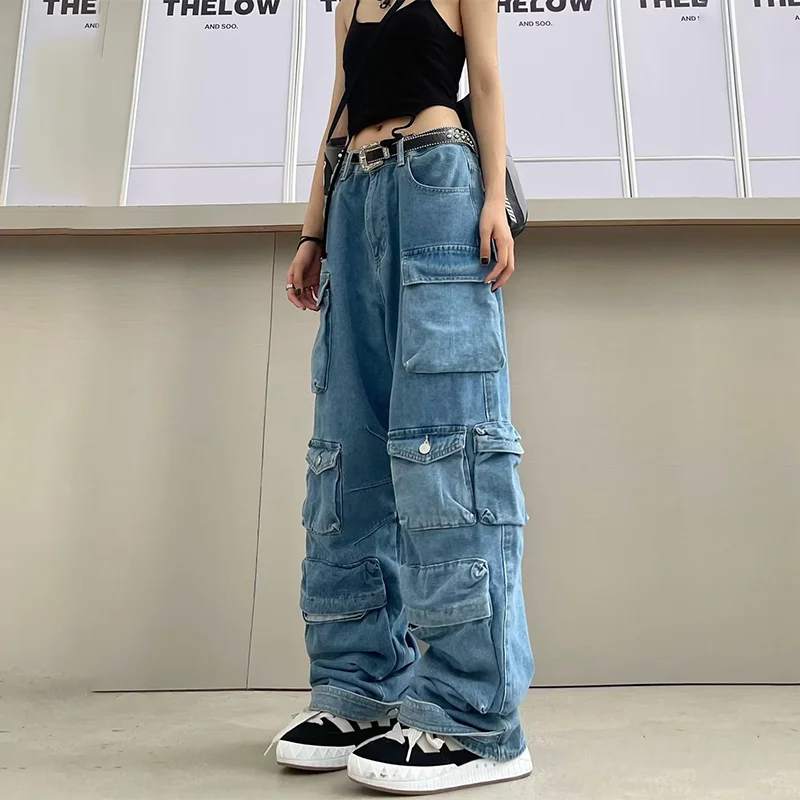 MULTI POCKETS VINTAGE BAGGY CARGO JEANS