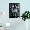 (Grande Taille) Tigre blanc avec des yeux bleus-partiel ab rond diamant peinture-40 * 60cm