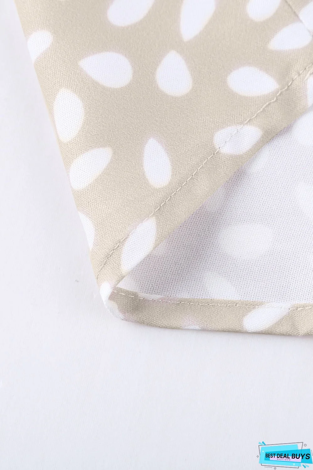 Chic Apricot Chloe Animal Print V-neck Rolled Sleeve Tunic Top