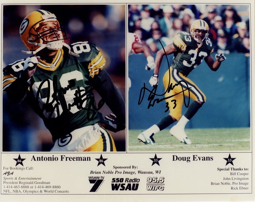 ANTONIO MAN & DOUG EVANS Signed Photo Poster painting - Green Bay Packers