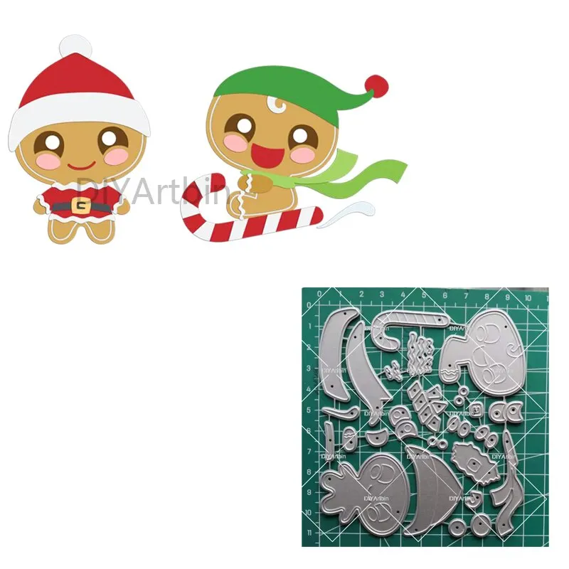 5pcs Gingerbread Cutting Dies Stencil Craft for DIY Christmas Scrapbooking Cut Dies Embossing Paper Birthday