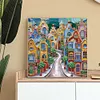Colorful City House - Partial Special Shaped Diamond Painting 30*30cm