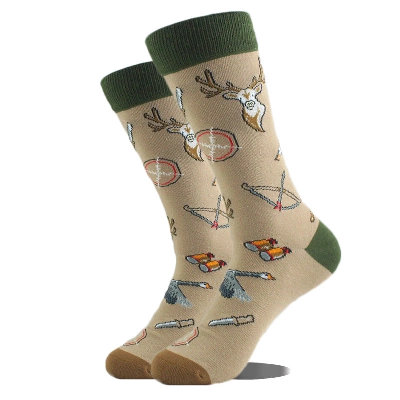 Unisex Cute Printing Animal Color Block Cotton Ankle Socks A Pair