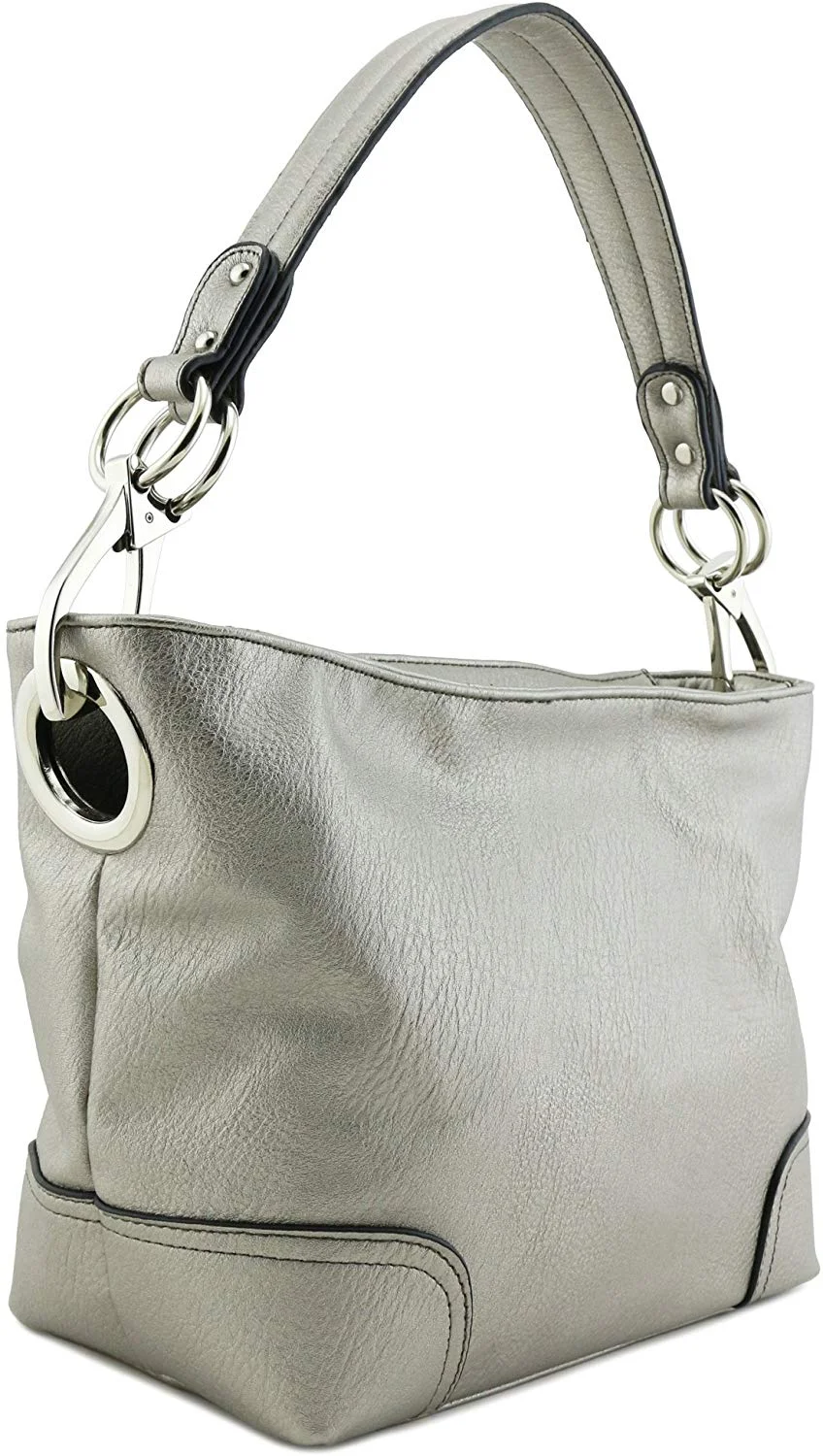 Hobo Shoulder Bag with Snap Hook Hardware Small