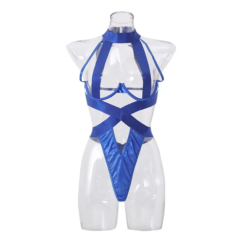 Churchf Sex Lingerie Sexy Women's Skin Hollow Plating Splicing Body Clothes