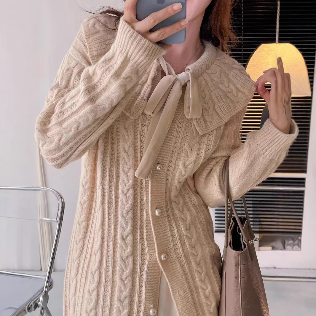 Chicfifth Sweater Women Winter Long Sleeve High Quality Autumn Vintage Top Knitted Cardigan