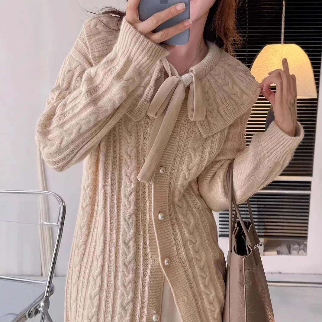 Chicfifth Sweater Women Winter Long Sleeve High Quality Autumn Vintage Top Knitted Cardigan