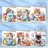 uk.everydayedeals 6Pcs DIY Diamond Painting Greeting Card - Easter Cats