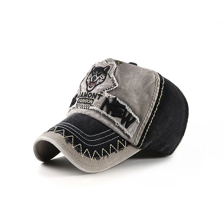 Men & Women Baseball Cap/Wolf embroidery Outdoor Fitted Hat