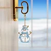 8Pcs noël bonhomme de neige double face-bricolage porte-clés