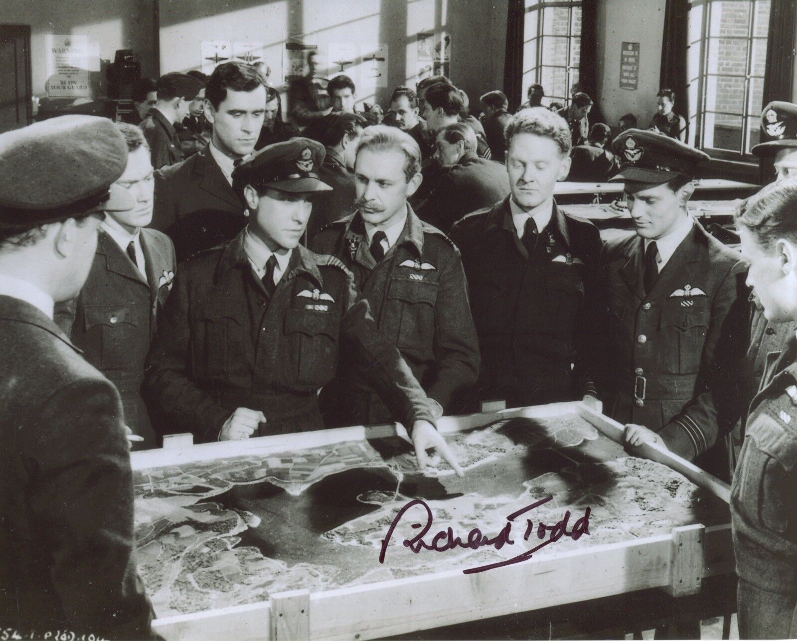 WW2 movie THE DAMBUSTERS 8x10 Photo Poster painting signed by Richard Todd UACC DEALER SIGNING