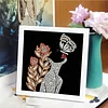 Golden Leaf Lady Special Shape Partial Drill Dimond Art Paintings with Plastic Frame 17x17cm
