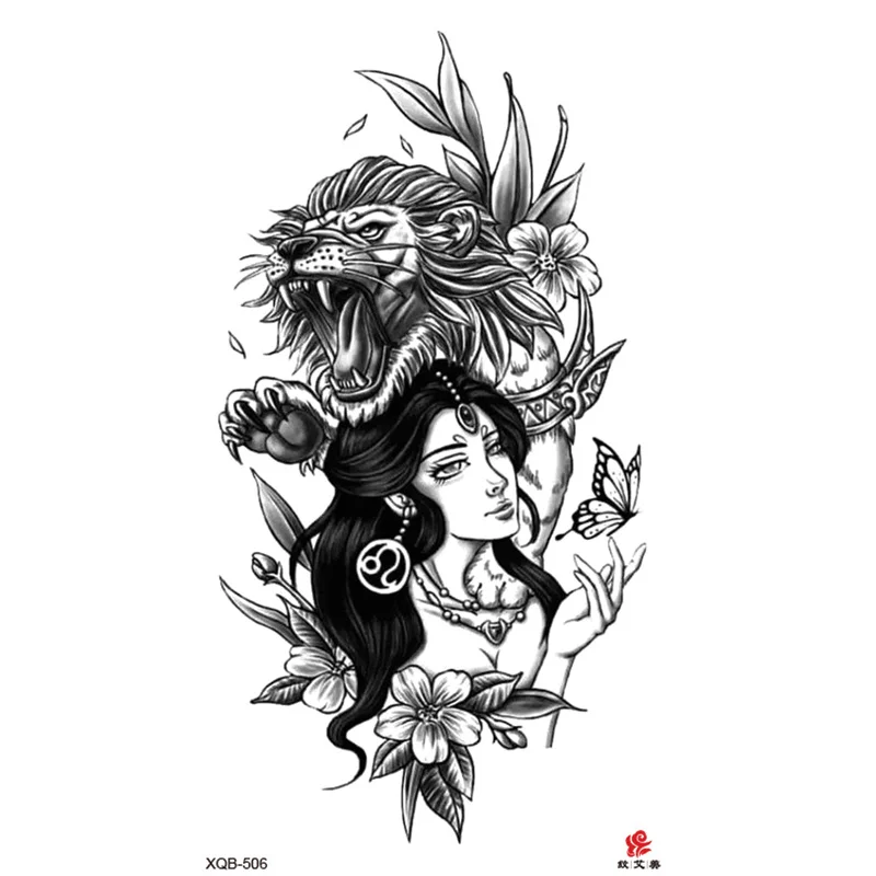Sdrawing Full-arm Waterproof Tattoo Sticker Symbol Totem Animal Skeleton Small Arm Tattoo Sticker