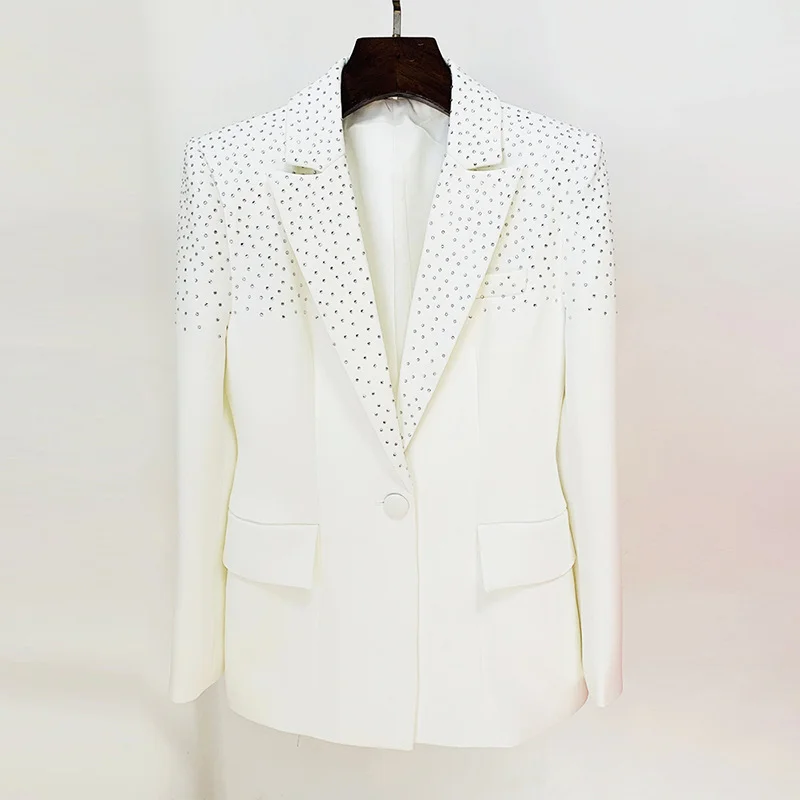 Nigikala Nigikala New Star Fashion Hot Diamond Body A Buckle Suit Jacket Half-Skirt Suit