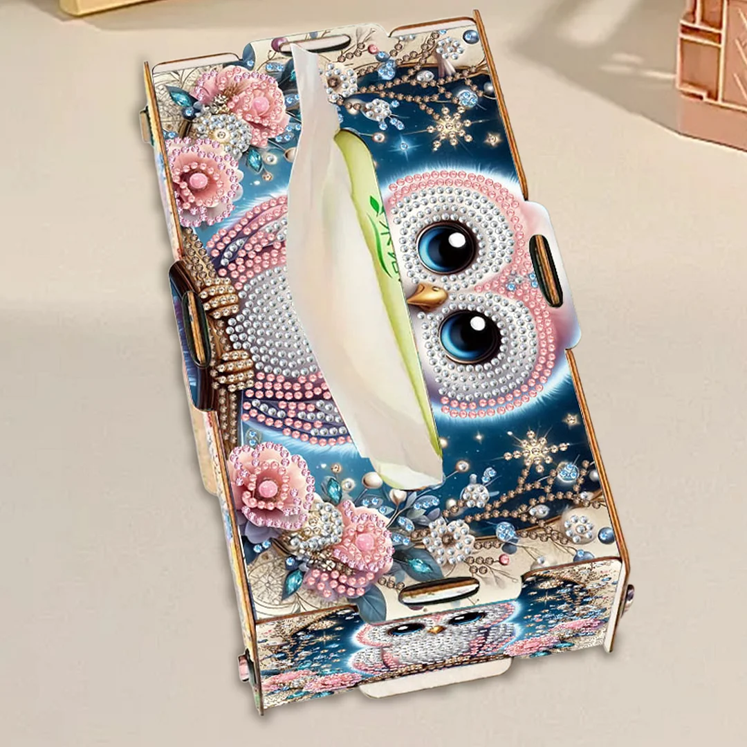 Wooden Diamond Painting Tissue Box for Home and Office Decoration(CZH006)