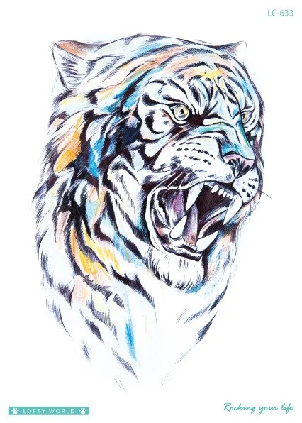 Sdrawing Transfer fake tattoo Waterproof Temporary Tattoo sticker men women Tiger wolf tattoo flash tatto arm tatoo makeup sticker