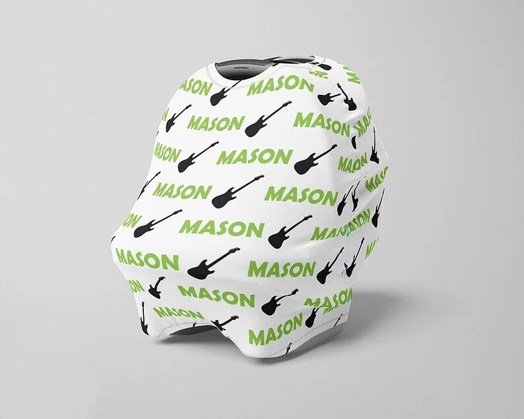 Personalized Guitar Baby Car Seat Canopy| Canopyl156
