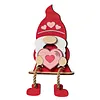 Wooden Valentines Gnome Figurines Decoration with Dangling Legs for Home Office