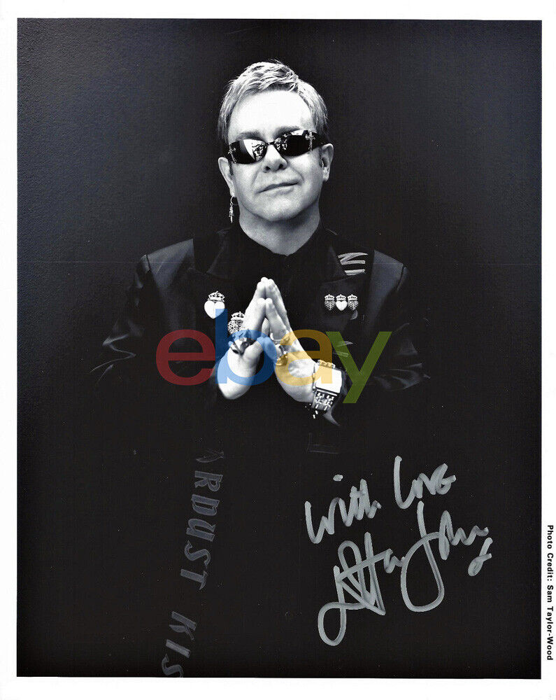 Elton John STUNNING Signed 8x10 Photo Poster painting reprint